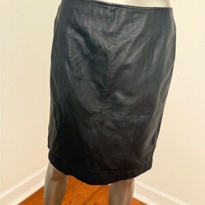 Apt. 9 Black Lambskin Leather Lined Knee Length‎ Pencil Skirt Size 10